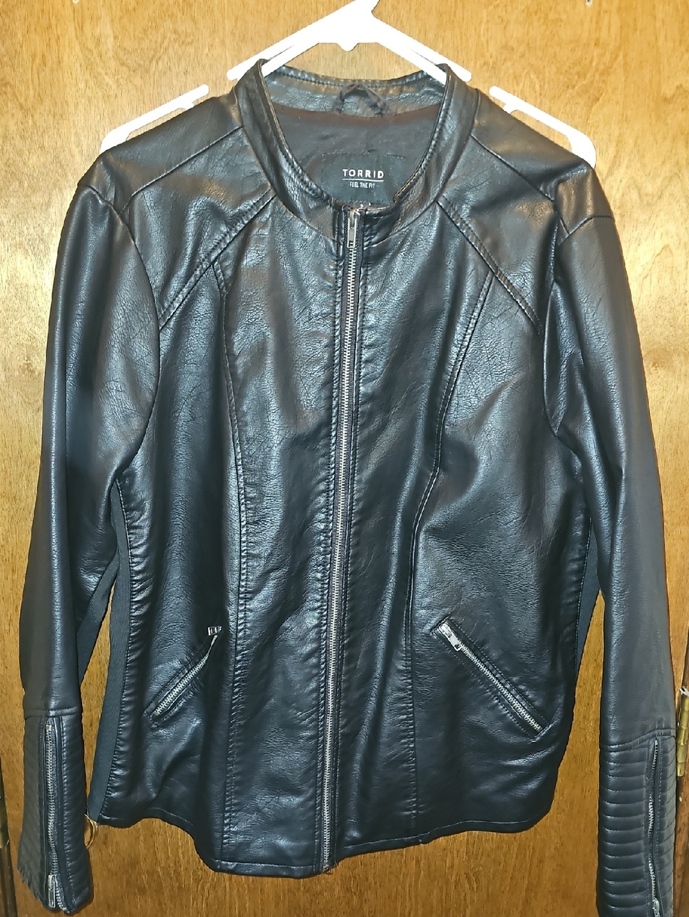 torrid Black Faux Leather Zip Moto Jacket